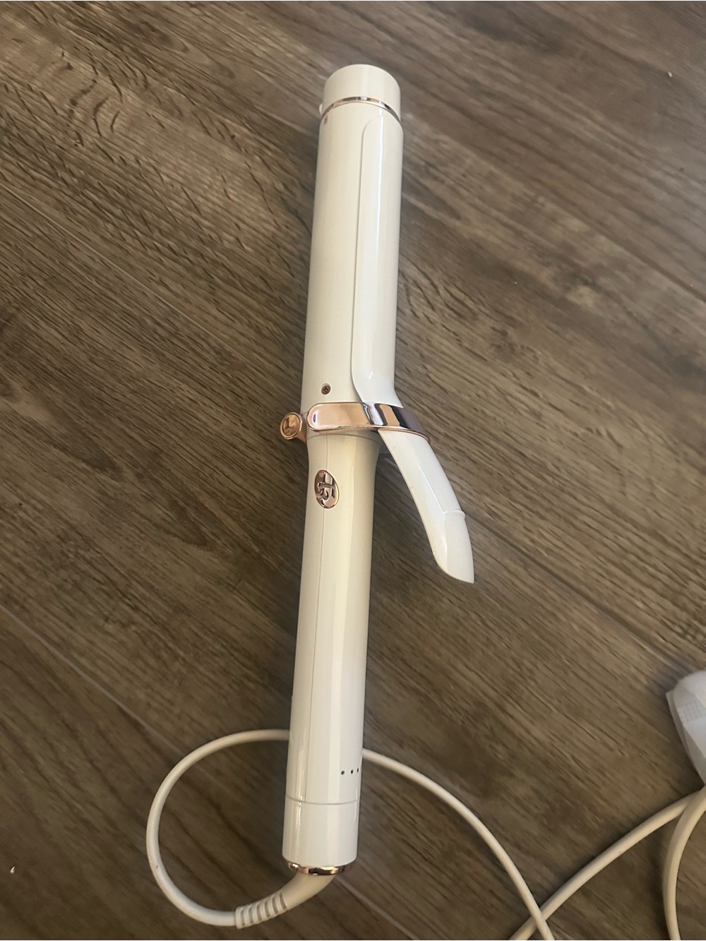 T3 White and Rose Gold Curling Iron